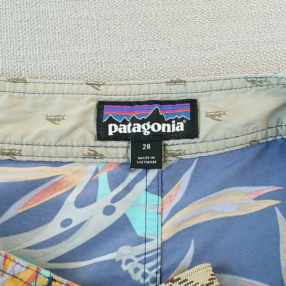 Patagonia Board Shorts Mens 28 Blue Bird of Paradise Marlin STY86620SP16